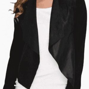 Edyson Black Ponte & Faux Leather Jacket